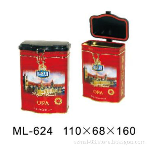 rectangle coffee tin box with lock